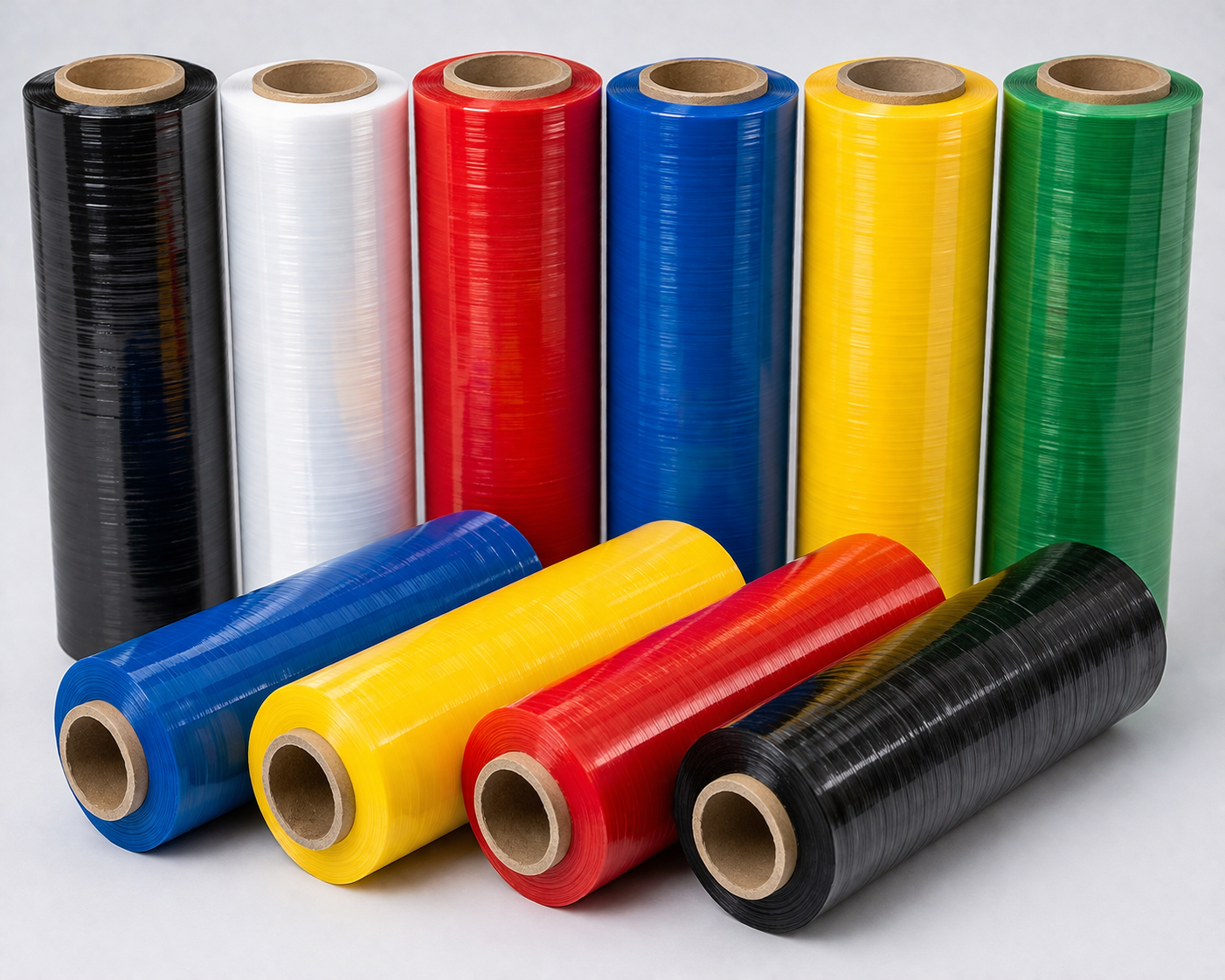 Folia stretch kolorowa – czarna, biała, niebieska